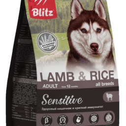 Blitz Sensitive с ягнёнком и рисом сухой корм для взрослых собак всех пород