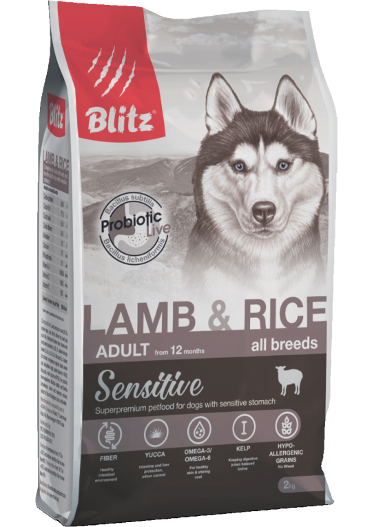 Сухой корм "Блиц" для взрослых собак всех пород — Blitz Adult Lamb ...