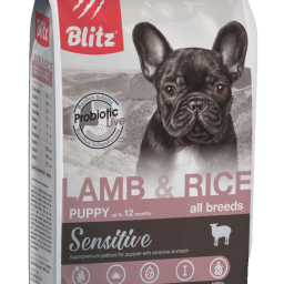 Blitz Sensitive с ягнёнком и рисом сухой корм для щенков всех пород