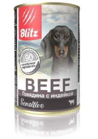 Blitz Sensitive "Говядина с индейкой" консервированный корм для собак всех пород и возрастов