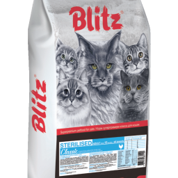 Blitz Classic с курицей сухой корм для стерилизованных кошек