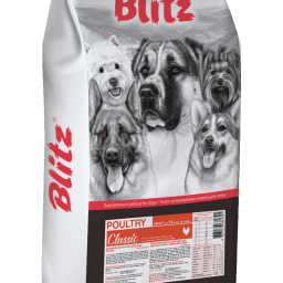 Blitz Classic с домашней птицей сухой корм для взрослых собак всех пород