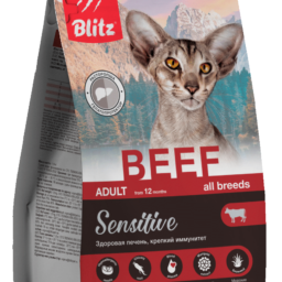 Blitz Sensitive «Говядина» сухой корм для взрослых кошек