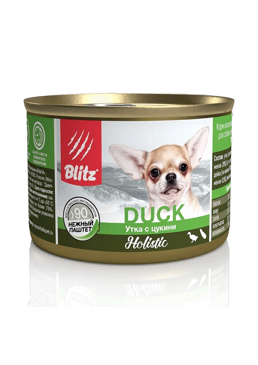 Blitz Holistic «Утка с цукини» консервированный корм для собак мелких пород всех возрастов