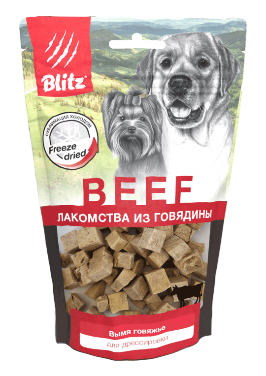 Купить сублимированные мясные лакомства «Блиц» для собак и щенков в ...
