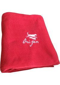 Плед  флисовый с логотипом Orijen красный 130*150 см