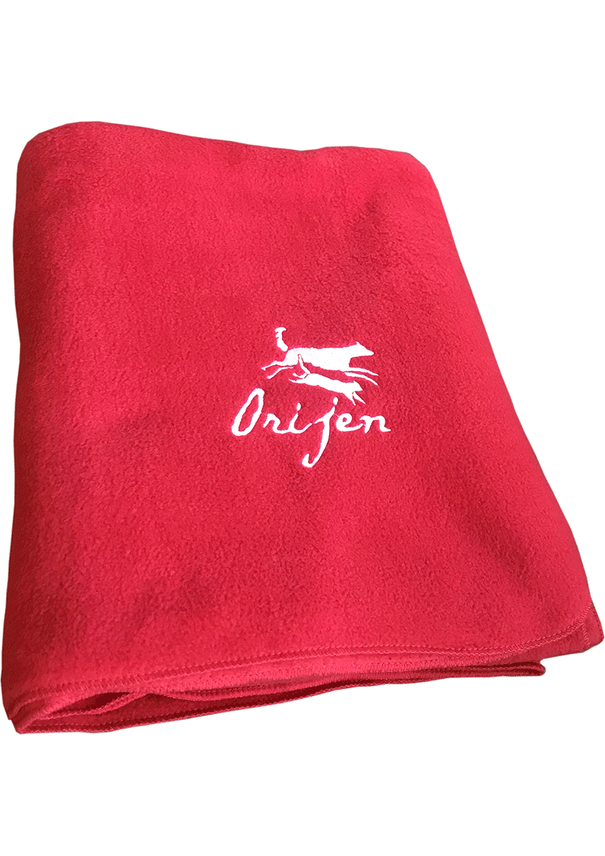 Плед  флисовый с логотипом Orijen красный 130*150 см