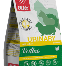 Blitz Vetline Urinary сухой полнорационный диетический корм для кошек мочекаменной болезни струвитного типа