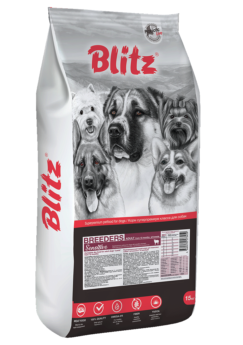 Blitz Breeders ЯГНЁНОК — сухой корм для взрослых собак всех пород