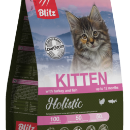 Blitz Holistic «Индейка и рыба» — низкозерновой сухой корм для котят, беременных и кормящих кошек