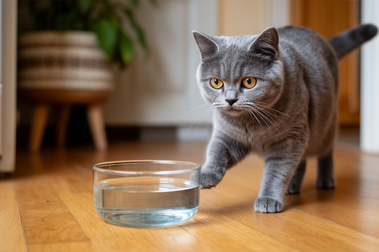 Кот стал меньше пить