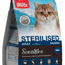 Blitz Sensitive с лососем сухой корм для стерилизованных кошек