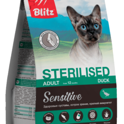 Blitz Sensitive с уткой сухой корм для стерилизованных кошек