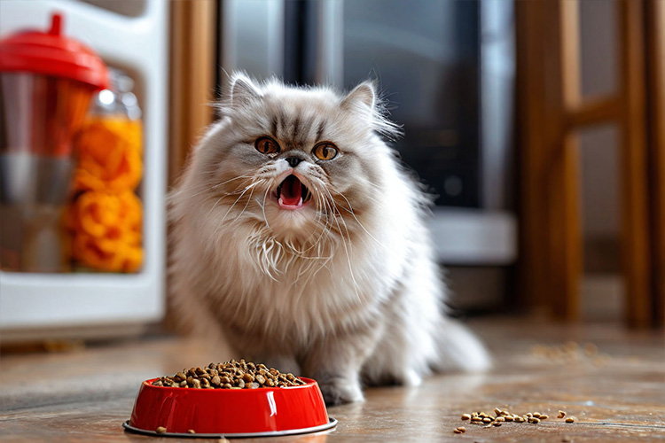 Почему кошка выплёвывает еду?