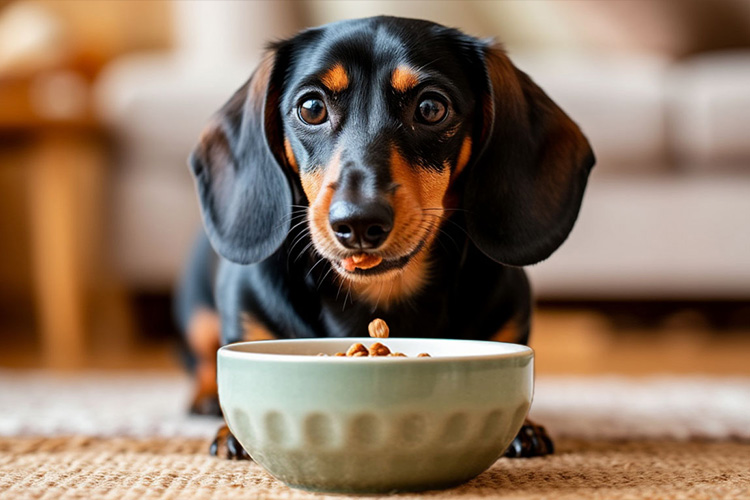 Собака глотает корм, не жуя!?