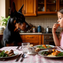 Как отучить собаку просить еду со стола?