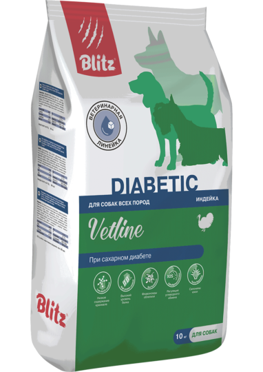 Blitz Vetline Diabetic сухой полнорационный диетический корм для собак при сахарном диабете