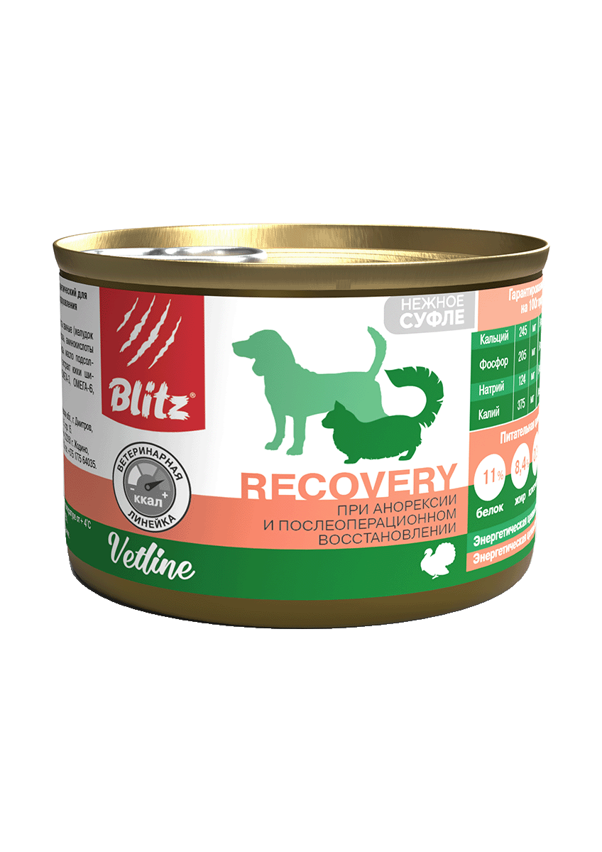 Blitz Recovery влажный корм для собак и кошек при истощении, для восстановления сил после болезни и операции